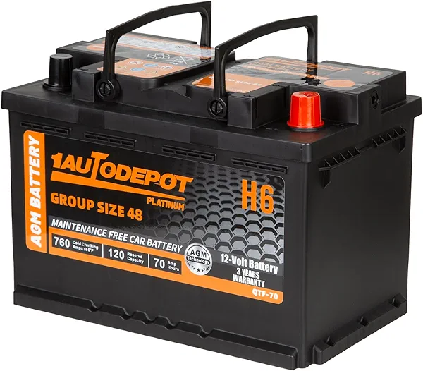 BCI Group 48 Car Battery, 12V 70Ah Size H6 Automotive Battery Premium Maintenance Free AGM Batteries, 760CCA, 120RC, 36 Months Warranty