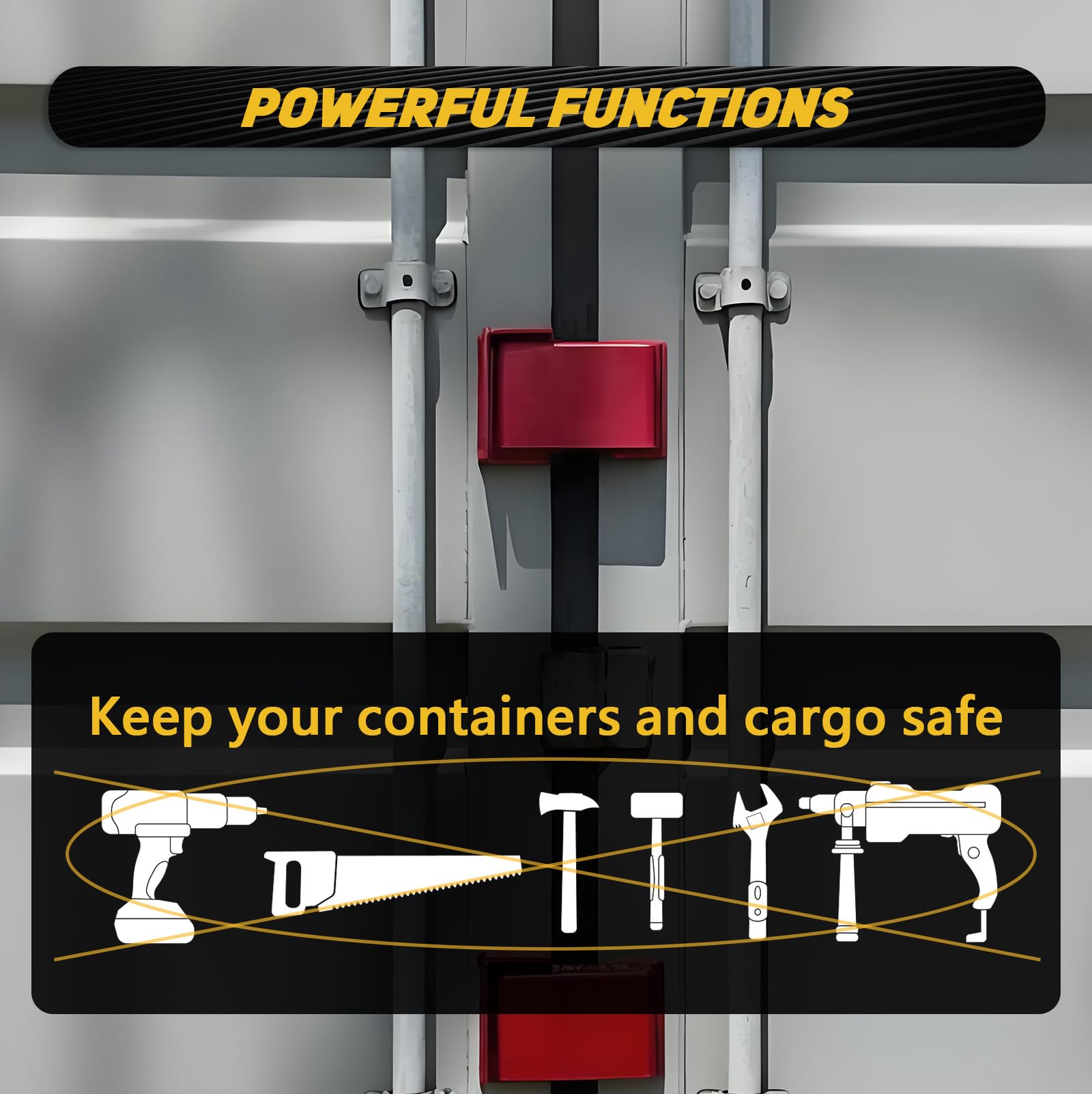 Dispositivo de protección de cerradura de puerta, caja de bloqueo de contenedor de envío, accesorios de caja con llave atornillada resistente con candado y 5 llaves
