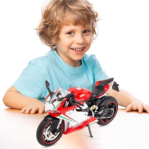 Miniatura 7 de BDTCTK 112 compatible con Ducati 1199 motocicleta coche de juguete, modelo de coche fundido a presión, colección y decoración regalo juguete para