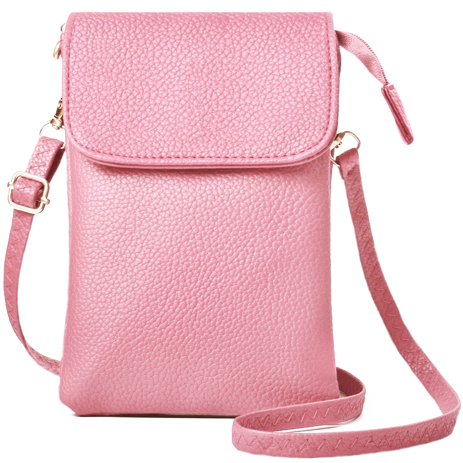 Women Girls Faux Leather Cross Body Phone Bags Small Wallet Phone Purse Shoulder Bags with Long Strap