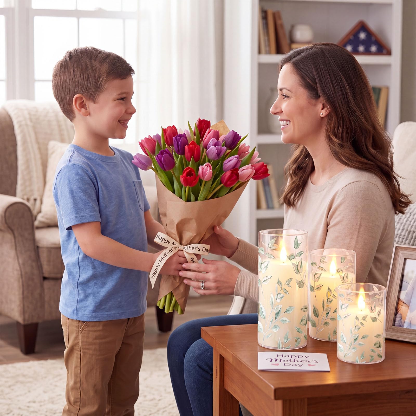 Blosssound Confezione da 3 candele senza fiamma, senza fiamma, senza fiamma, a LED, per camino, casa, matrimonio, primavera, estate, decorazione per la casa, con timer