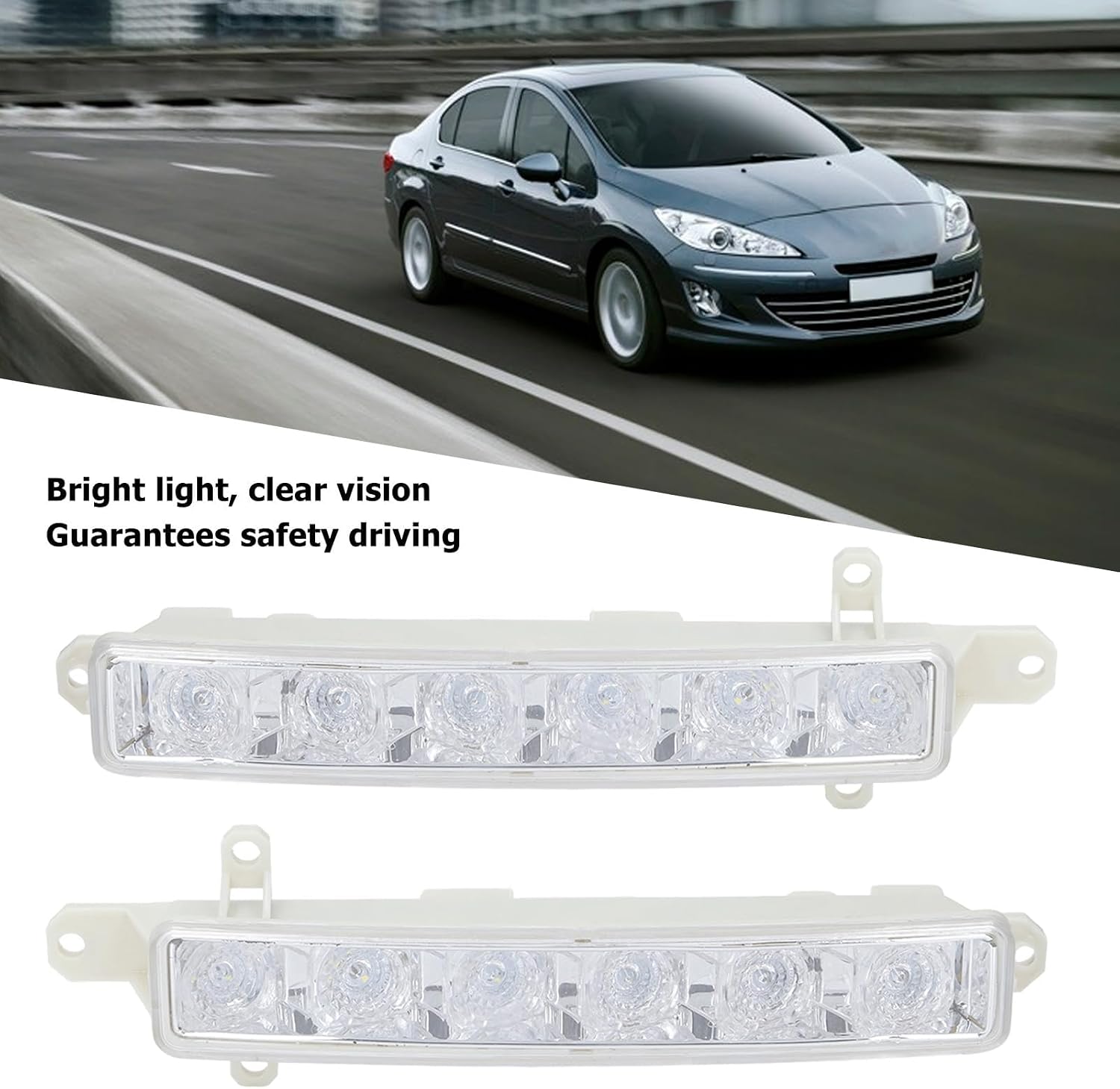 9802795580 2PCS Car Daytime Running Light 5520280 6 LEDs Heat Replacement For 308S 408