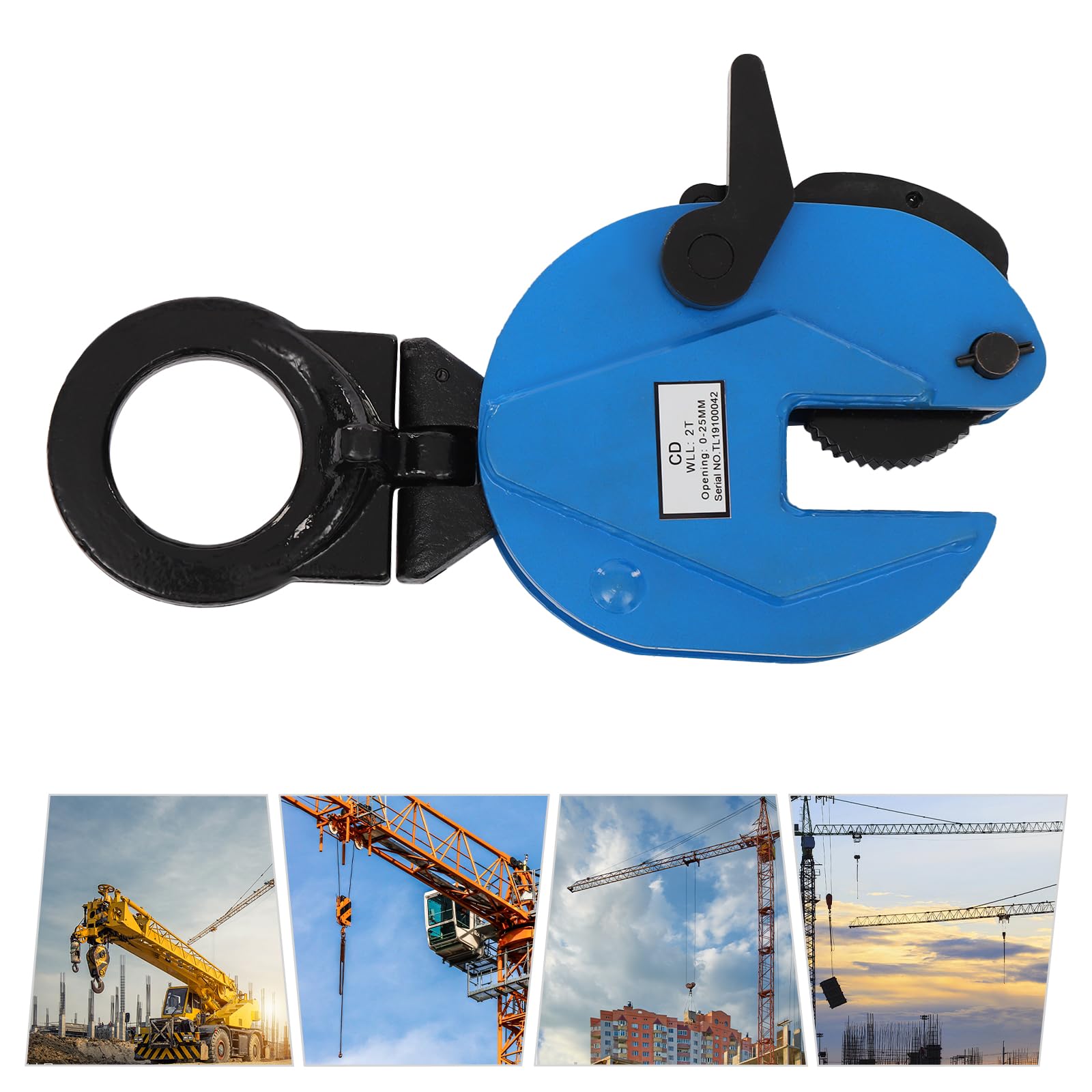 Abrazadera de chapa 2T, elevador de placa 0-25 mm, abrazadera de elevación de chapa de acero, placa de hormigón para levantar y transportar