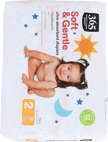 Miniatura 2 de 365 by Whole Foods Market, Pañales tamaño 2, 36 unidades