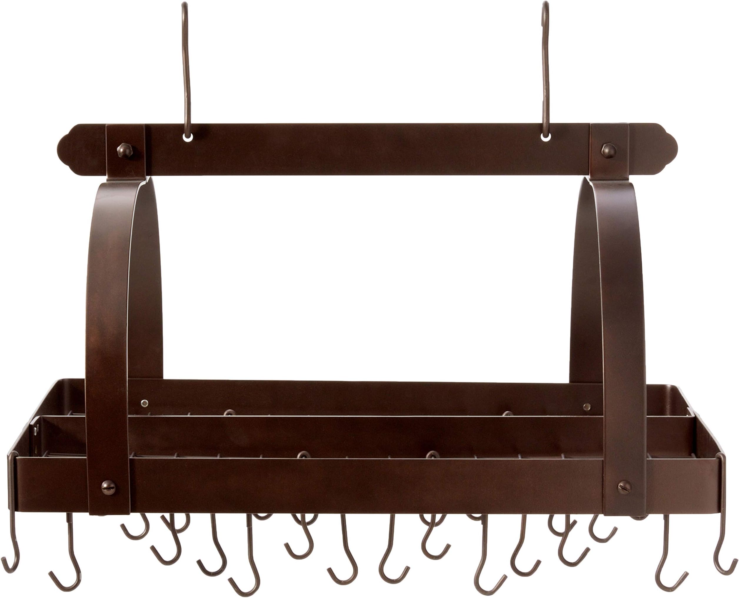 Amazon.com: Old Dutch Rectangular Hanging Pot Rack with Grid & 24 Hooks ...