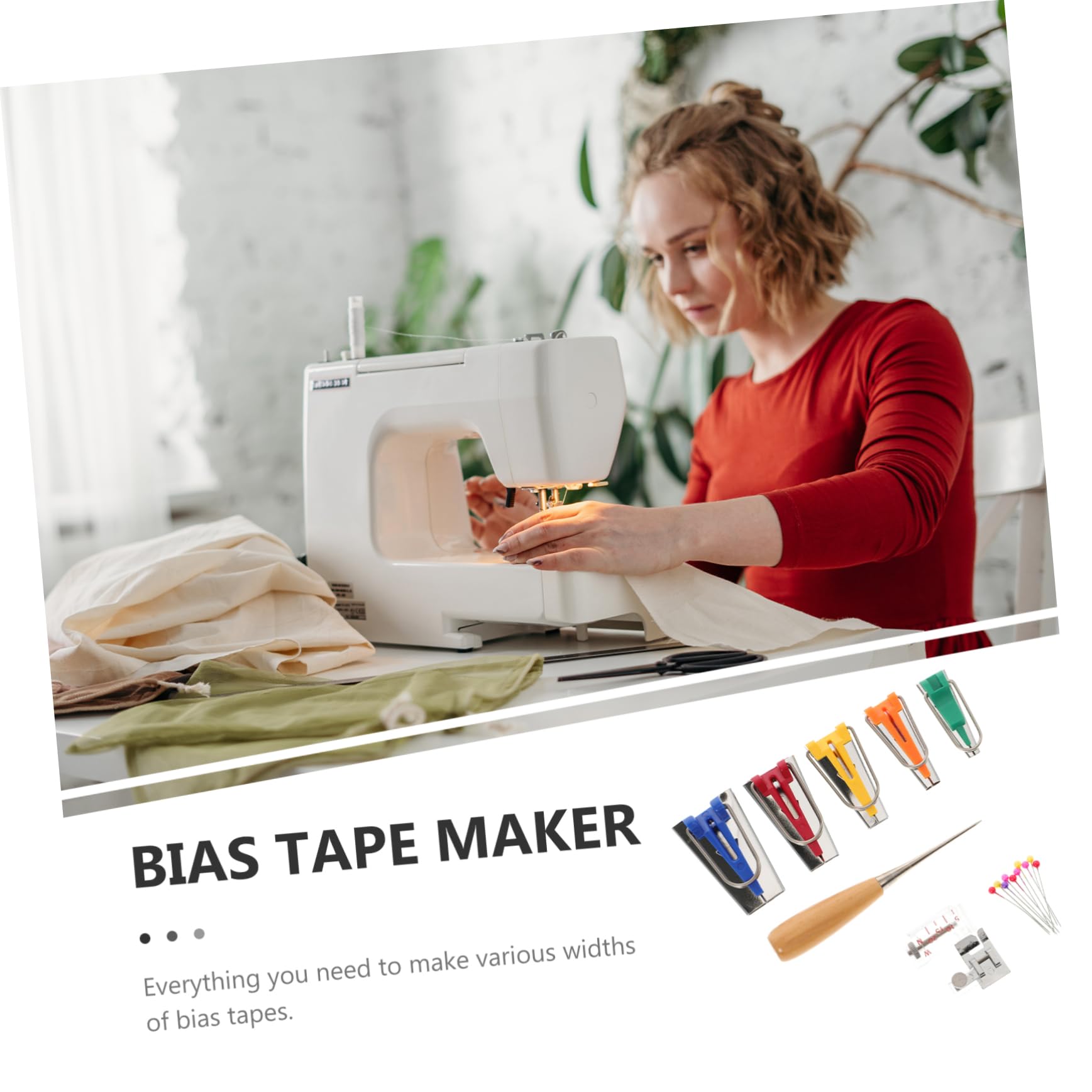 HOODANCOS Tape Maker Set (5pcs) Hemming Set Make Offset Tapes Easily for Quilting Sewing Crafts