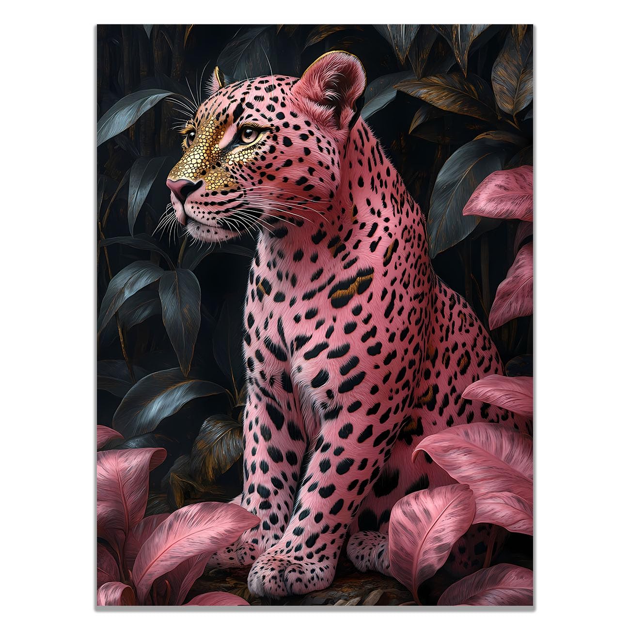 TODOAA Funny Bathroom Wall Decor Natural Forest Leopard Modern Abstract Posters for Room Aesthetic Poster Canvas Prints Toilet Picture Artwork Home Decor(Pink 19)-60x90cm Unframed — image 1