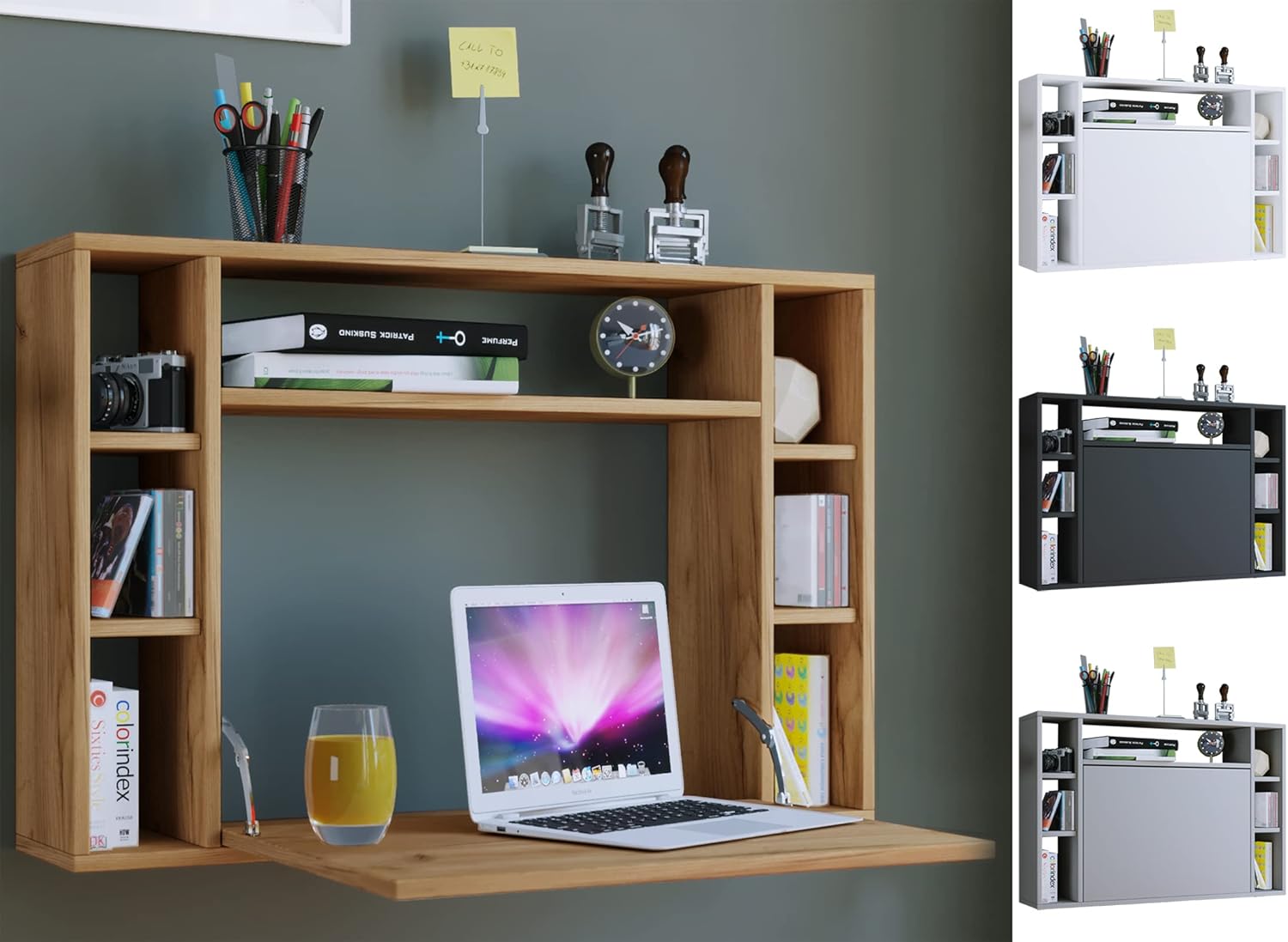 VCM Wall Desk Wall Shelf Office Table Wandila VCM Black Amazon.co.uk