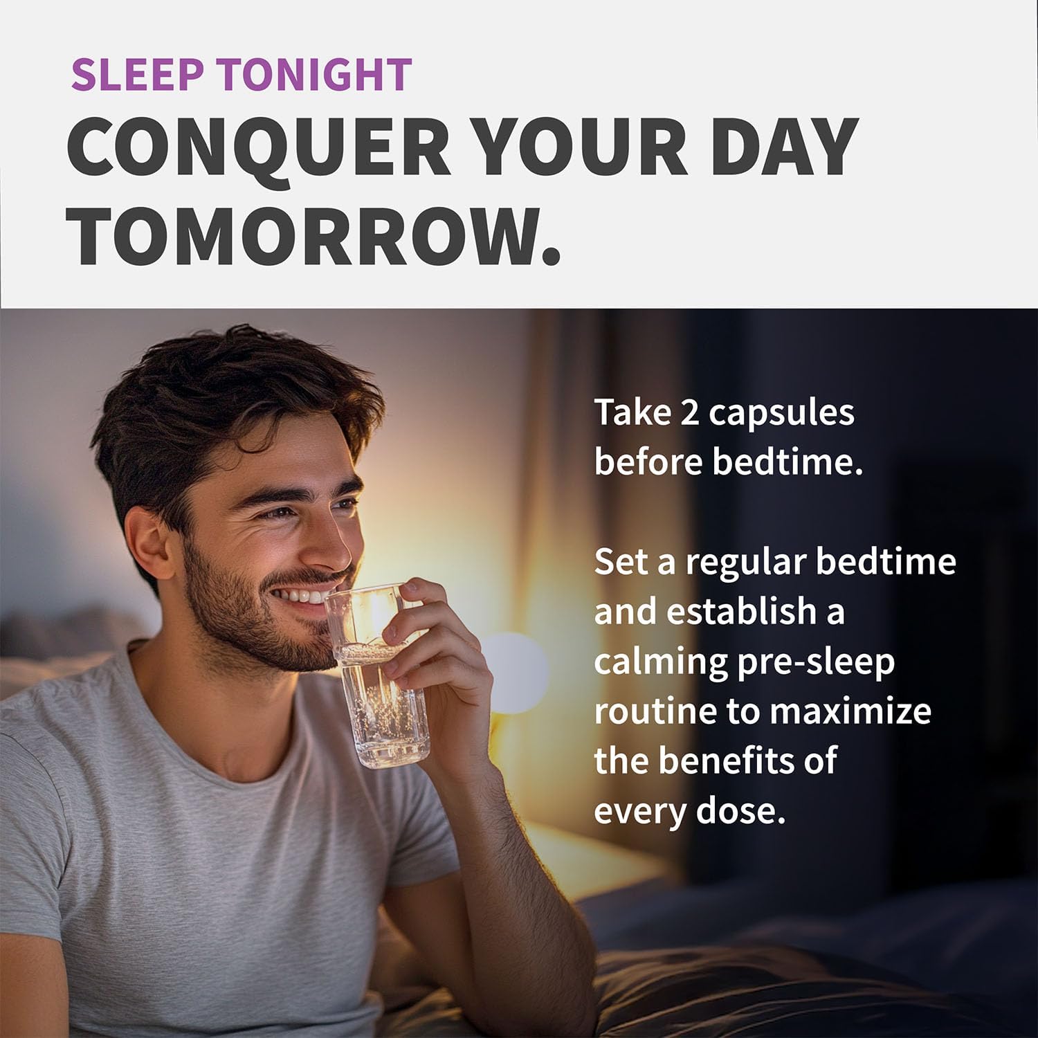 12-in-1 Melatonin Sleep Capsules - Natural Sleep Aids for Adults with Melatonin 5mg and Magnesium Glycinate 500mg, Sleep Aid with Ashwagandha, L Theanine, Valerian Root, GABA, 5-HTP (90ct, Pack of 1) - Image 6