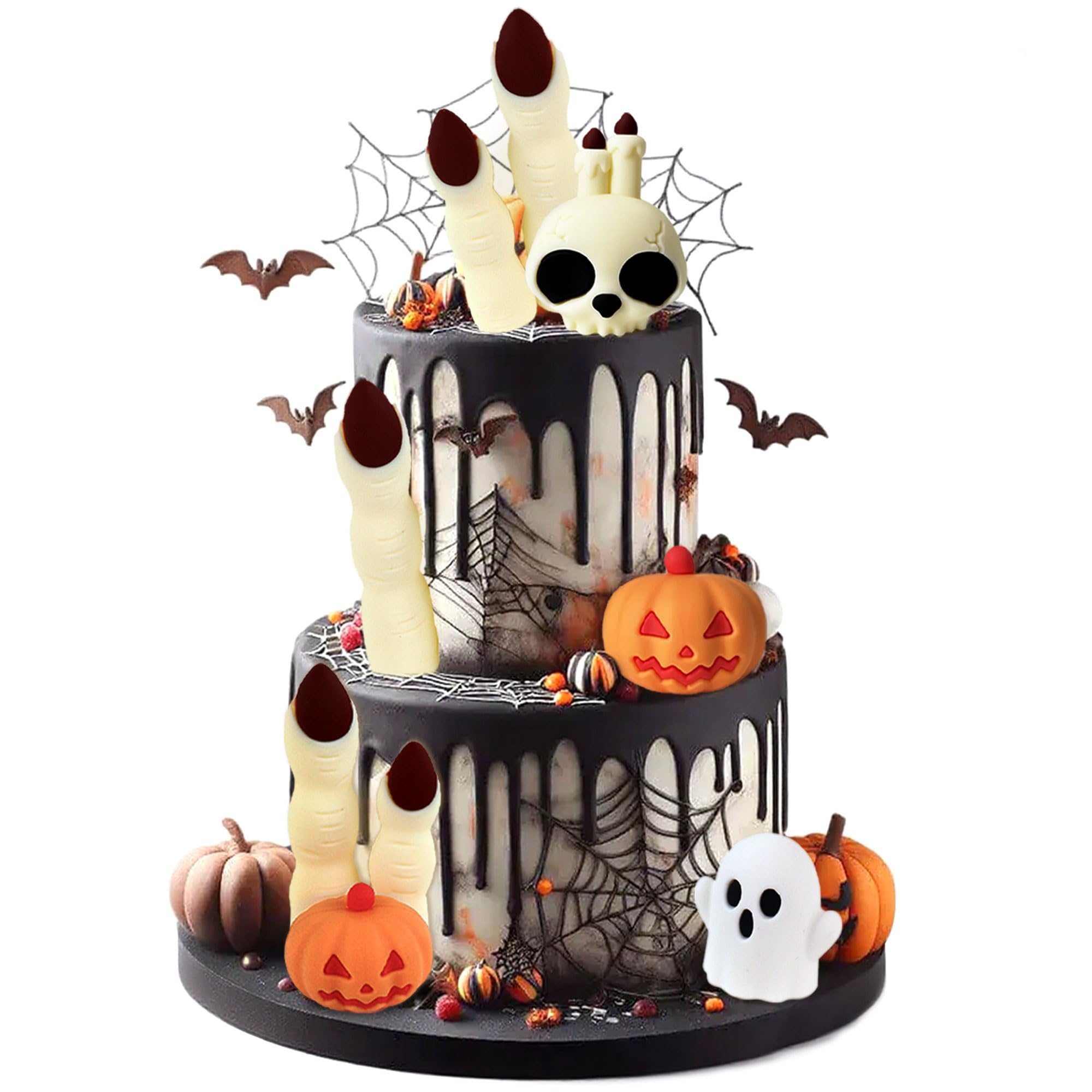 Blumomon 1Set Happy Halloween Cupcake Toppers Finger Cupcake Decoration Picks Halloween Theme Birthday Anniversary Babyshower Party Supplies(Resin) — image 1