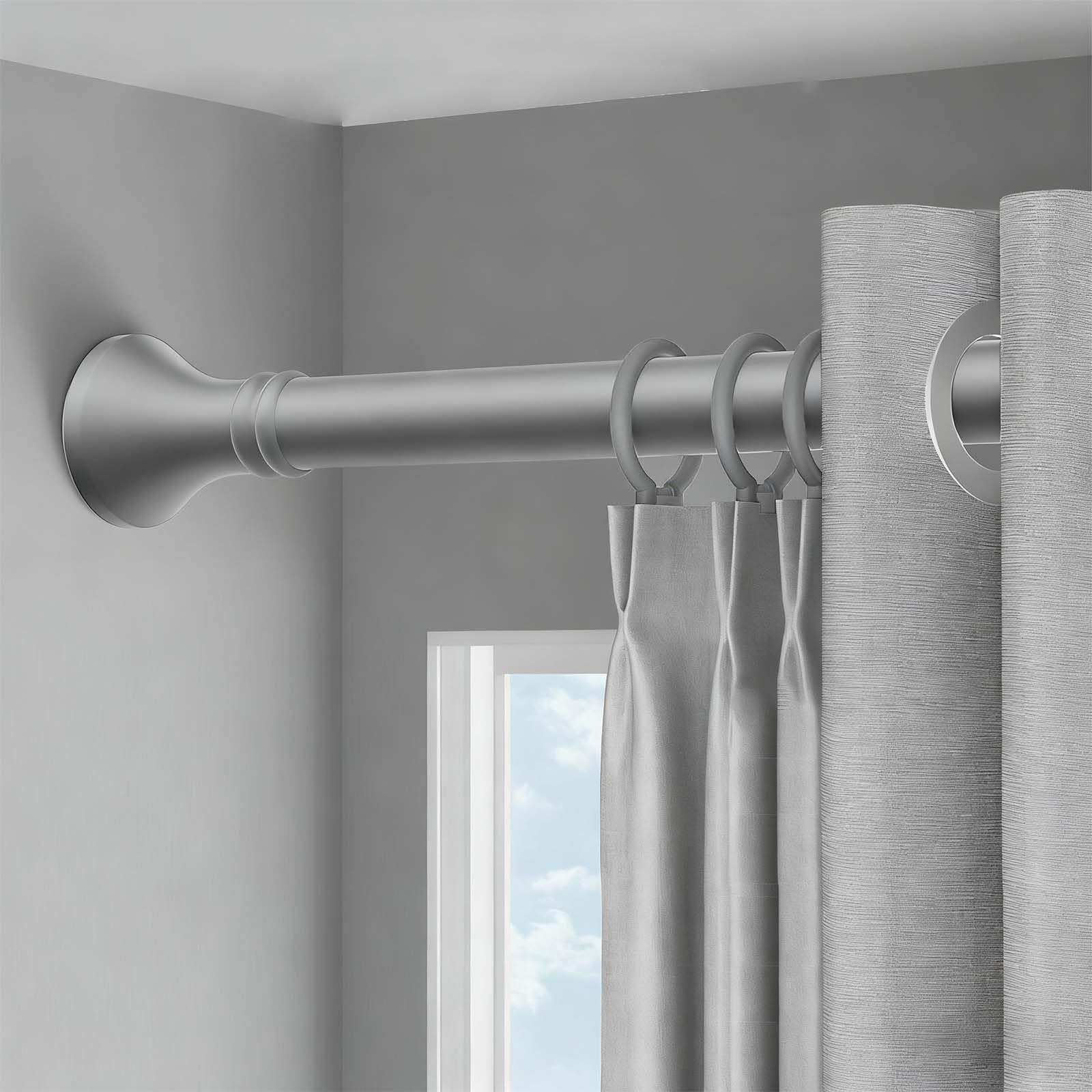 GLDYTVF Adjustable Shower Curtain Rod (40-500CM) - No-Drill Telescopic Tension Pole Stainless Steel Extendable for Bathroom Bedroom Room Divider (Gray 260-350CM)