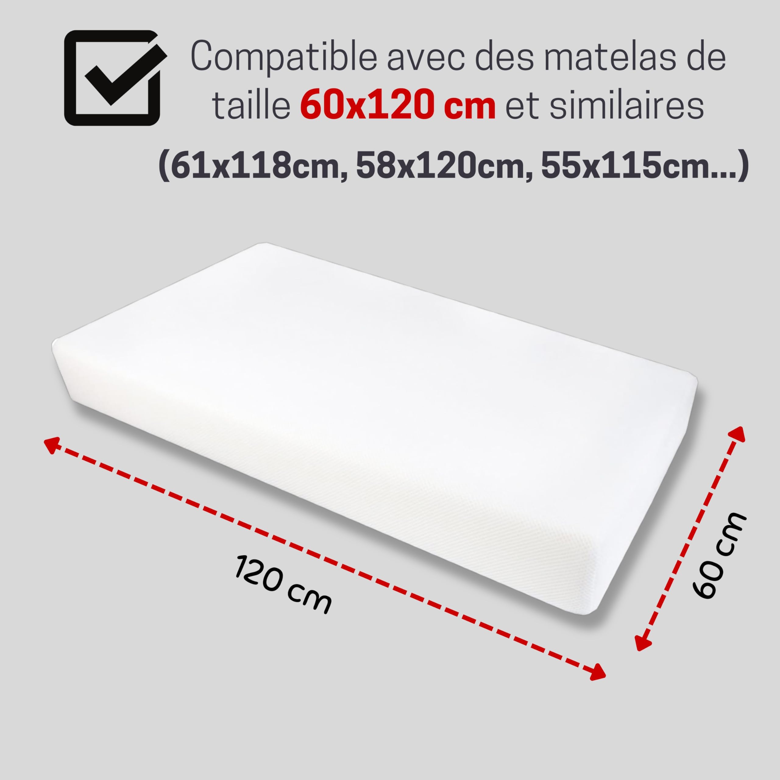 Drap Housse Bébé Imperméable Bisoo 60x120cm - Jersey Coton OEKO-TEX - Protection Totale
