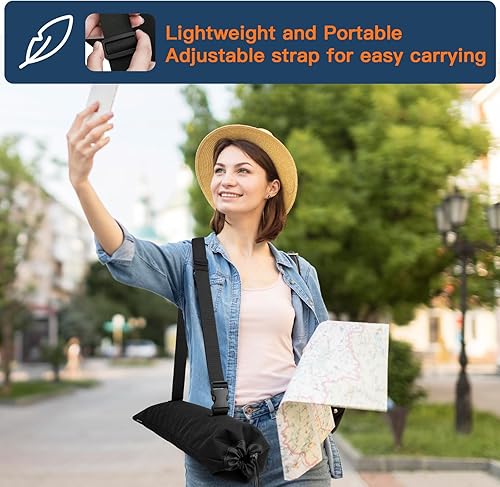 Miniatura 5 de Funda de transporte de viaje para trípode de teléfono y palo de selfie, bolsa de almacenamiento de trípode de nailon con correa compatible con