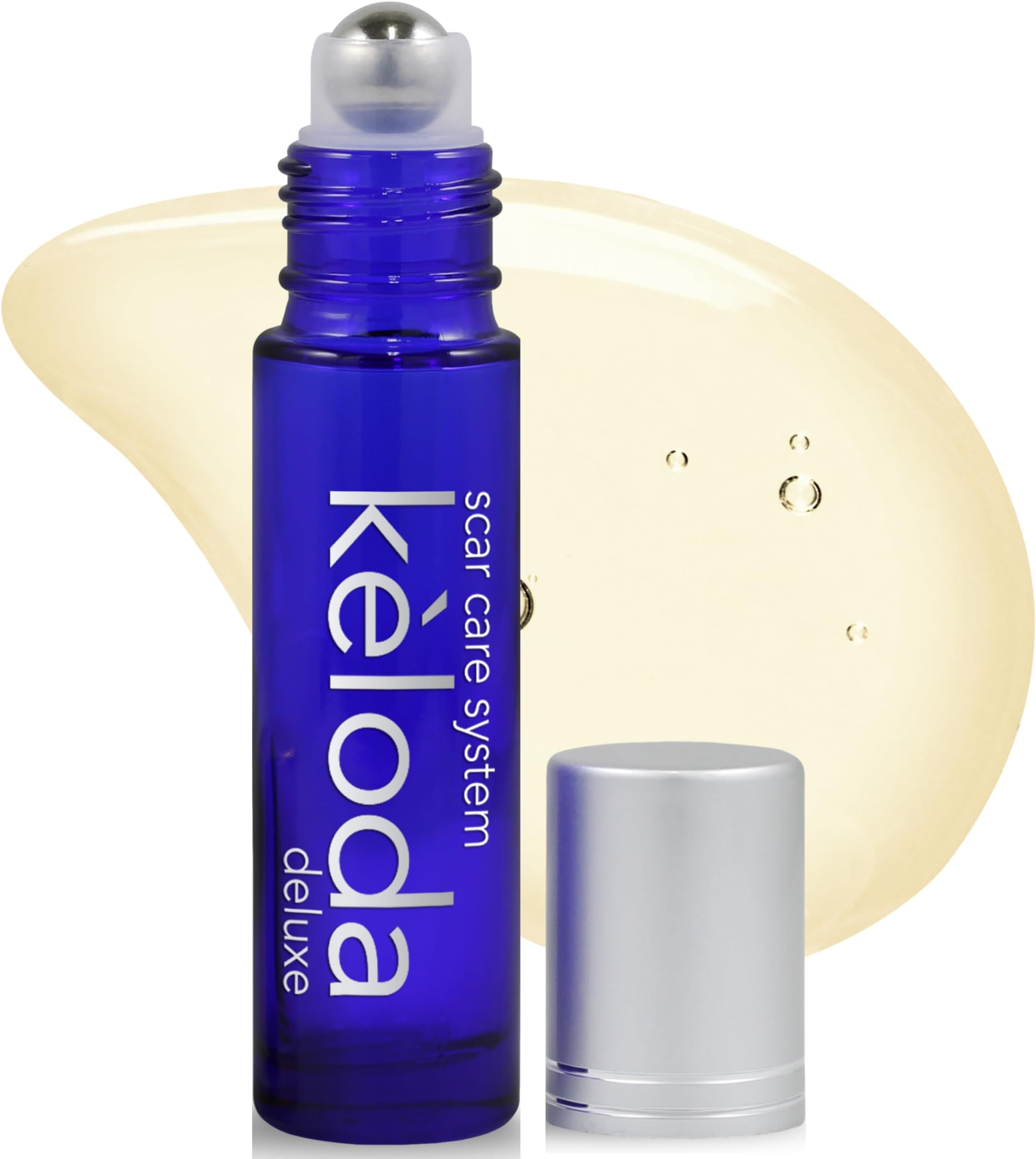 Bruizex KELODA Deluxe Scar & Keloid Removal Oil & Massager, 0.33 oz - Treatment of Surgical Scars & Piercing Keloids, Acne, Burns with Coconut, Shea, Turmeric, Lavender, Helichrysum Oils & Vitamin E