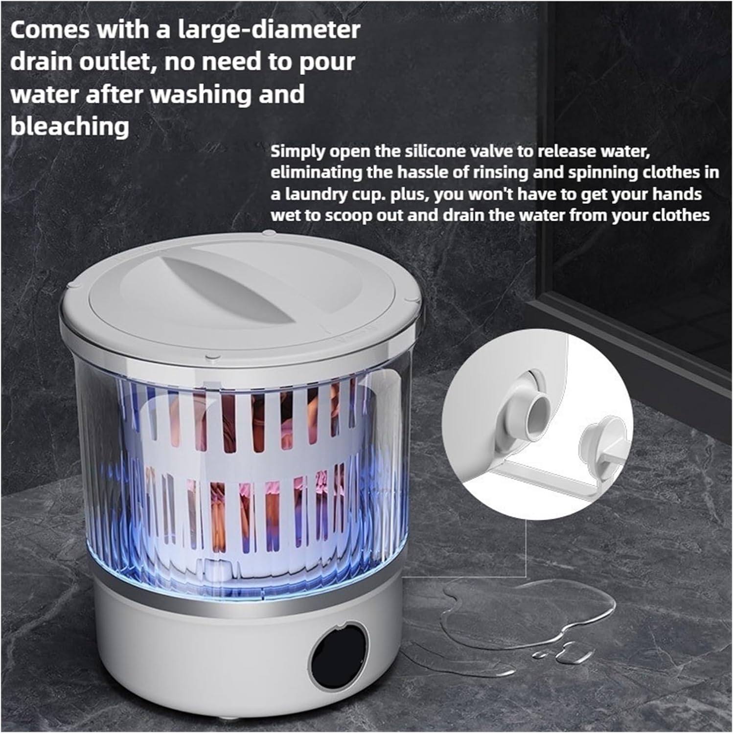 3L Mini Washing Machine Portable Home Clothes Socks Underwear Cleaning Travel with Spin Drying
