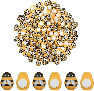 100 Wooden Mini Bees Craft Decoration for DIY Scrapbooking Party Home Wreath Decor - Flatback Self-Adhesive Embellishments