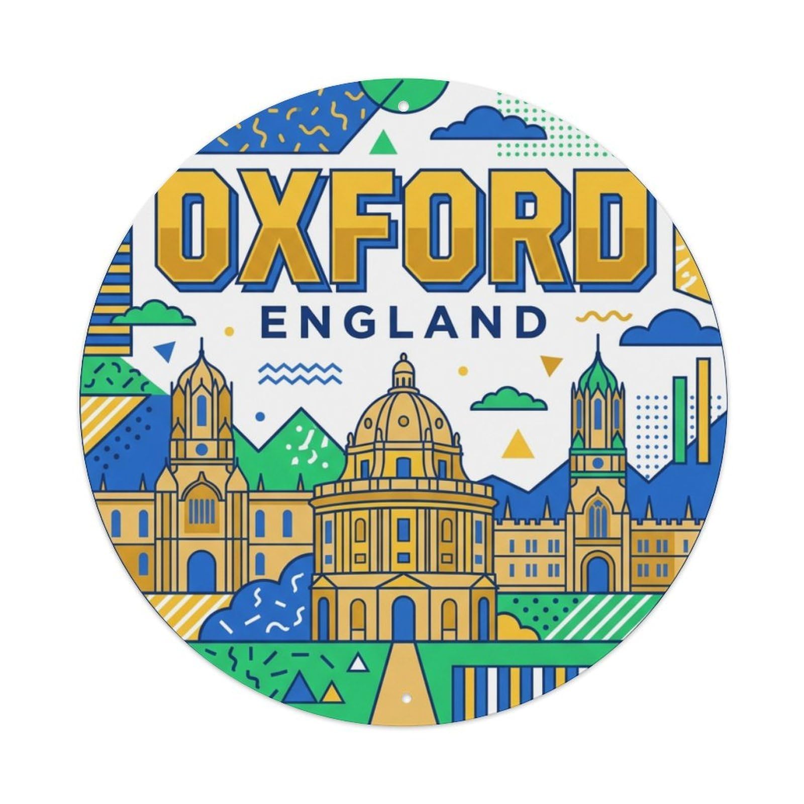 England Vintage Travel Oxford Metal Tin Sign