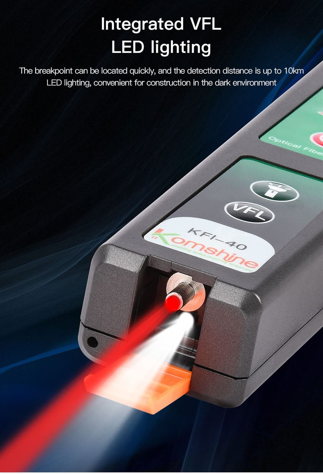 Tester Cavi di Rete, KFI-40. insieme a GUIDATO Display Identificazione Direzione Break Checker KFI-40. Identificatore ottico in fibra vivo Ftth. Strumento di prova