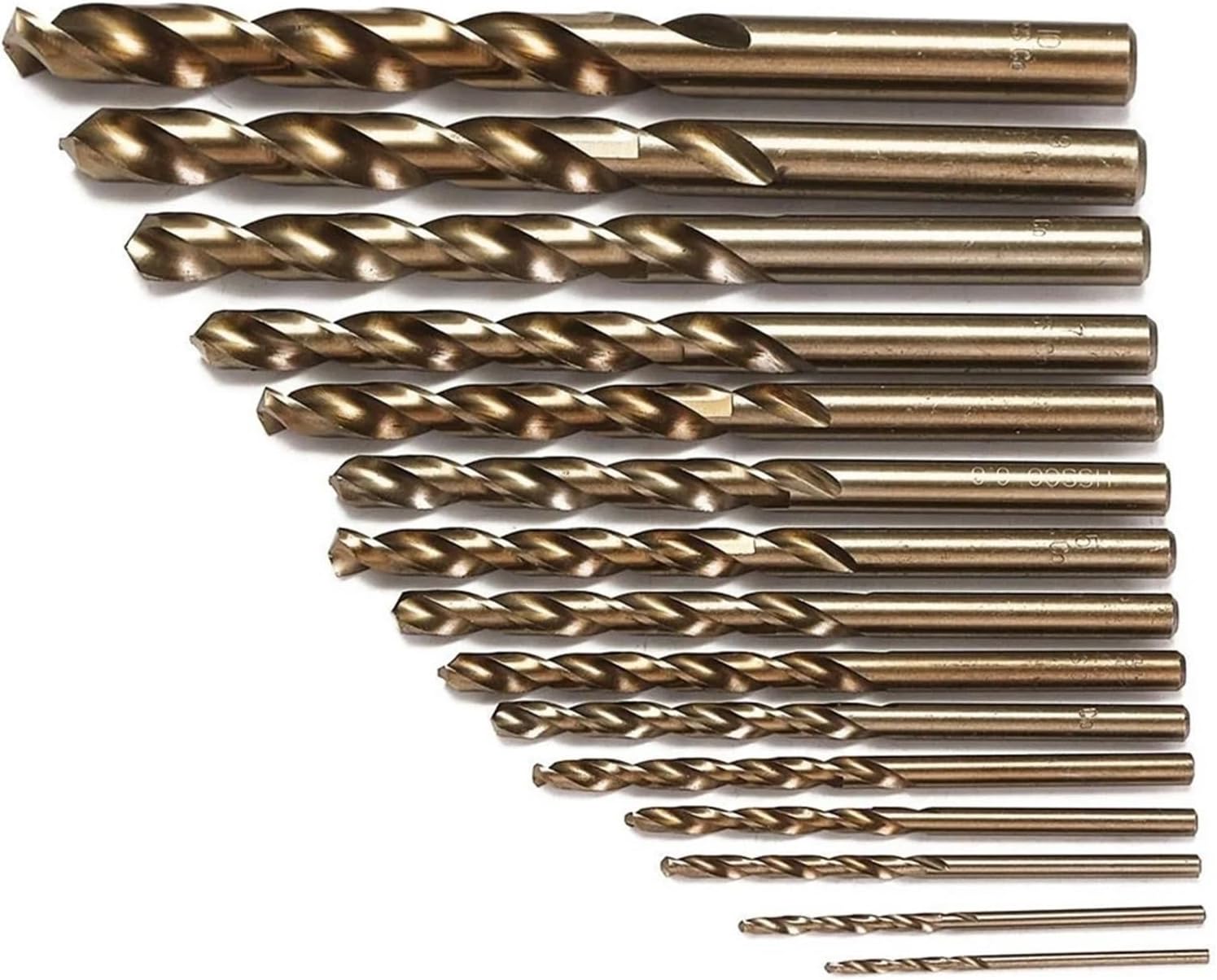 Drill Bit Set 15PCS Cobalt Drill Bits M35 HSS for Metal, Wood Working, Straight Shank, 1.5-10mm Twist Set