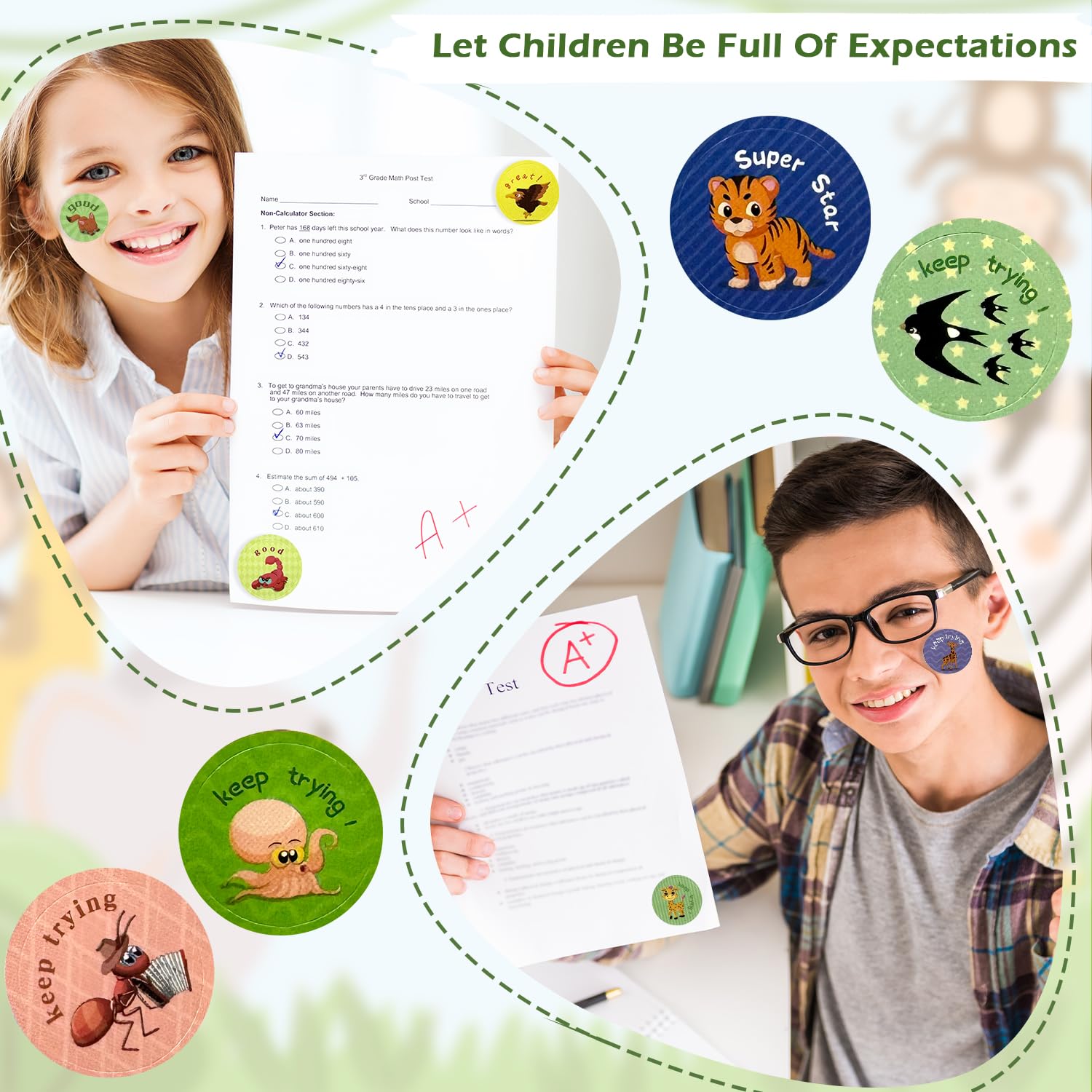 192 Pcs Reward Stickers for Children Motivational Stickers Well Done Stickers Parents' Reward Stickers Teachers Stickers Praise Stickers for Students (2.5cm/1in) - Image 3