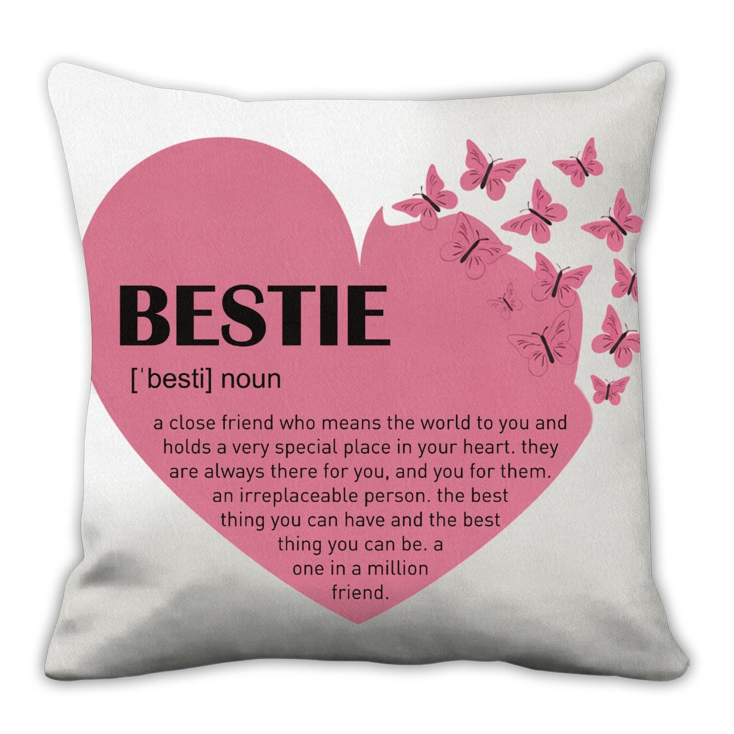 Bestie Gifts for Women Cusion Covers 45cm X 45cm Living Room Throw Pillow Cover, Friendship Gifts for Women Best Friend Valentines Day Best Friend Birthday Gift Funny โ image 1