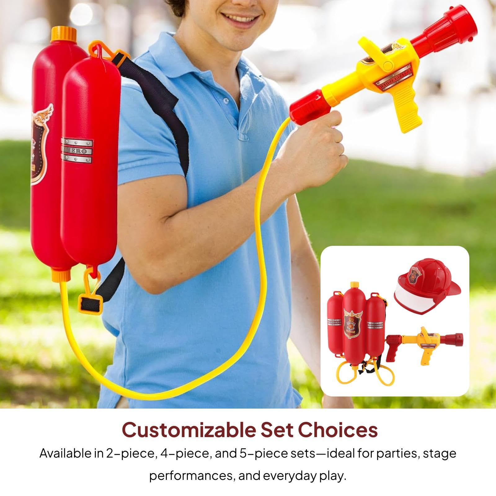 Pistola de Agua de Juguete para Niños con Forma de, con Correa Ajustable para El Hombro Y Depósito de PP Recargable para Juegos de rol.