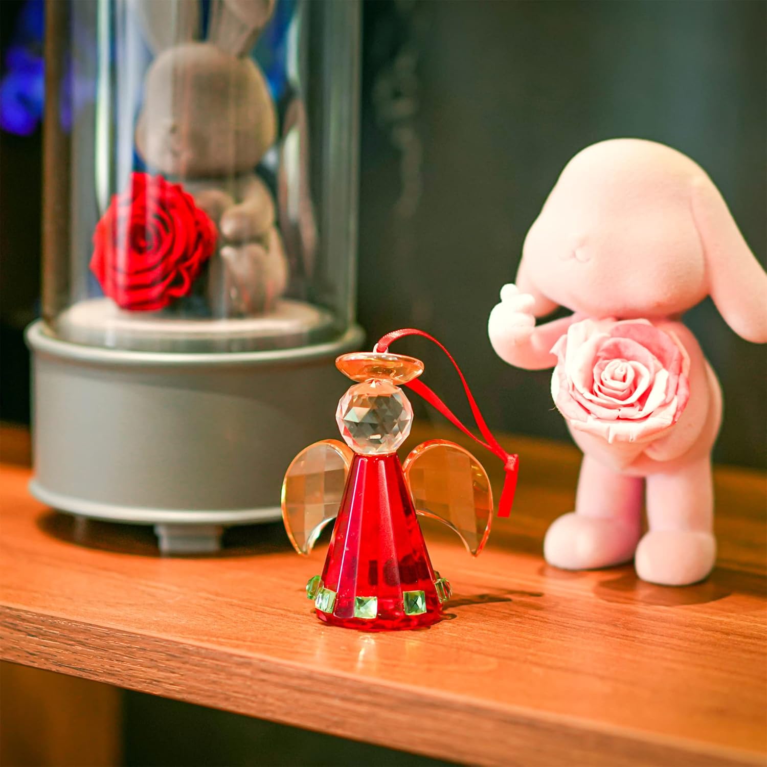 3inch Red Crystal Angel Ornaments Mini Hanging Guardian Angel Pendant for Christmas Tree Decoration Holiday Ornaments for Xmas Tree 2025 - Image 7