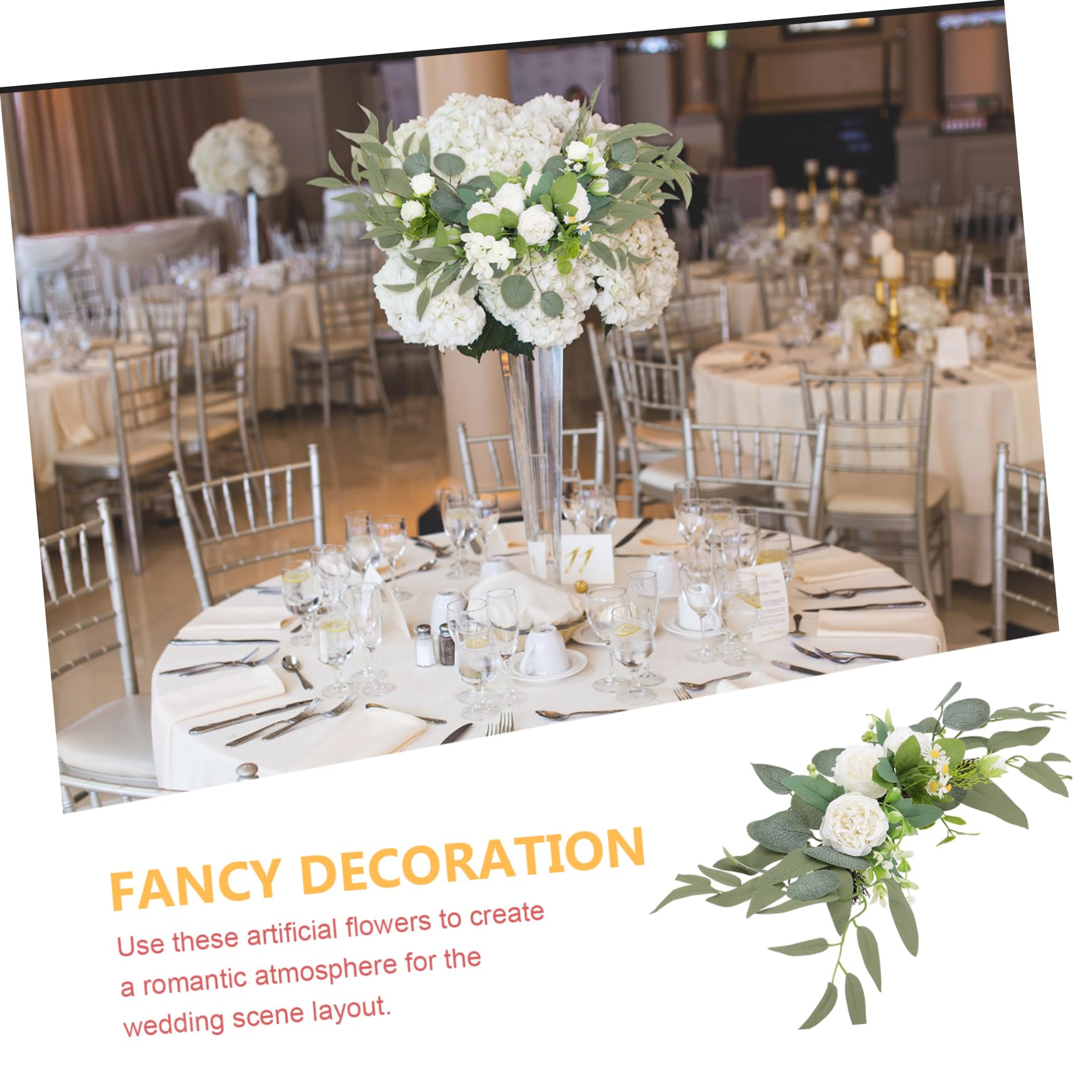Mikikit 2piezas Decoración Flores Artificiales para De Boda Letrero De Bienvenida Flores Falsas para De De Boda Decoraciones De Eventos