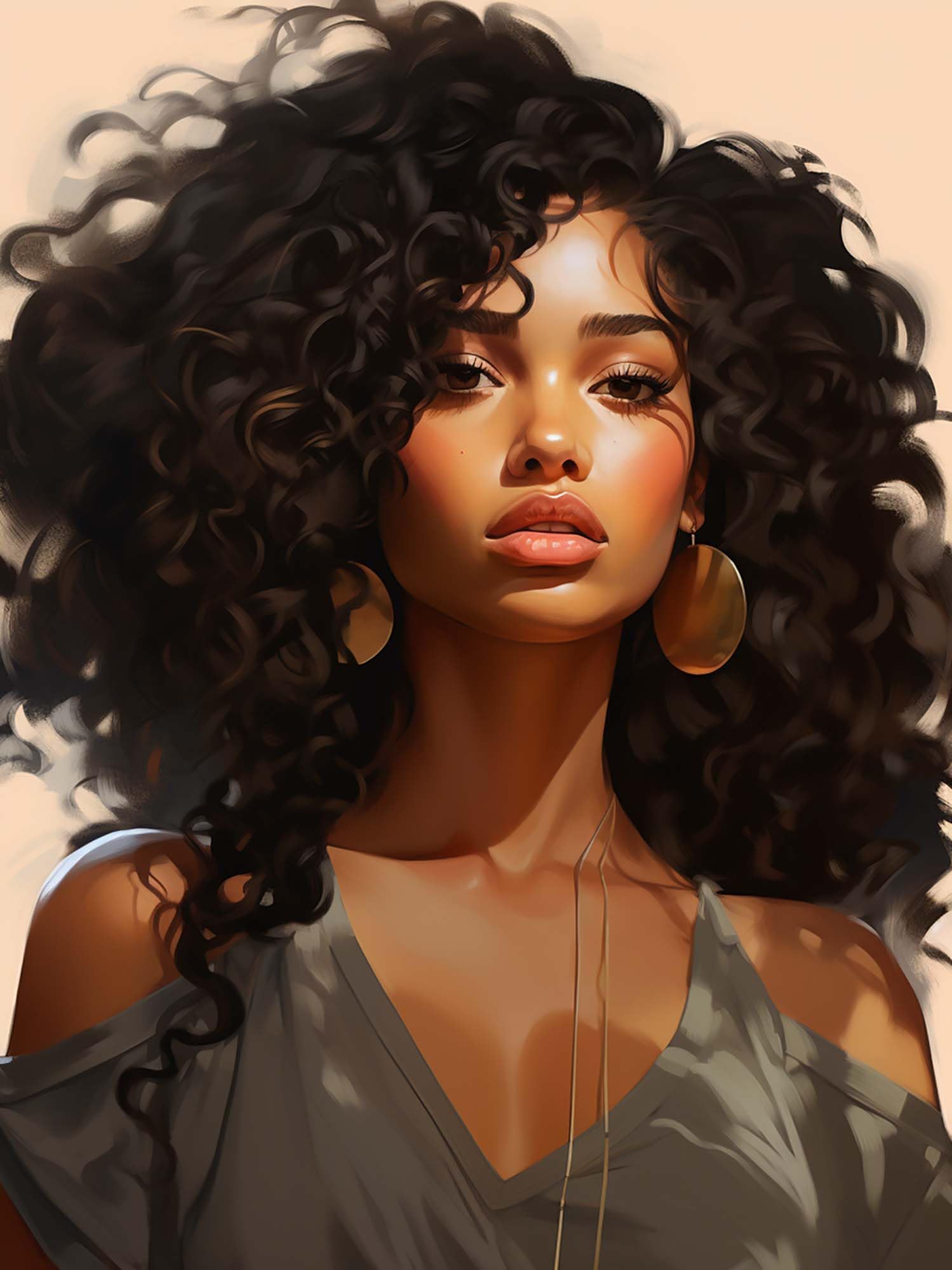 SKRYUIE 5D African Woman Diamond Painting Kits - DIY Diamond Art Kits for Adults African American, Full Round Drill - Crystal Cross Stitch - Adults