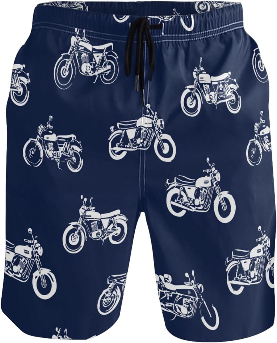 Black Palm Trees Red Men's Summer Beach Shorts Mens Swim Trunks Bathing Suits Board Shorts with Mesh Lining S-XXL