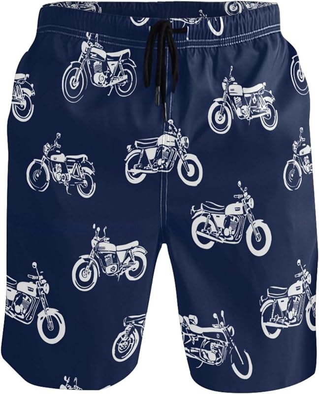 Black Palm Trees Red Men's Summer Beach Shorts Mens Swim Trunks Bathing Suits Board Shorts with Mesh Lining S-XXL