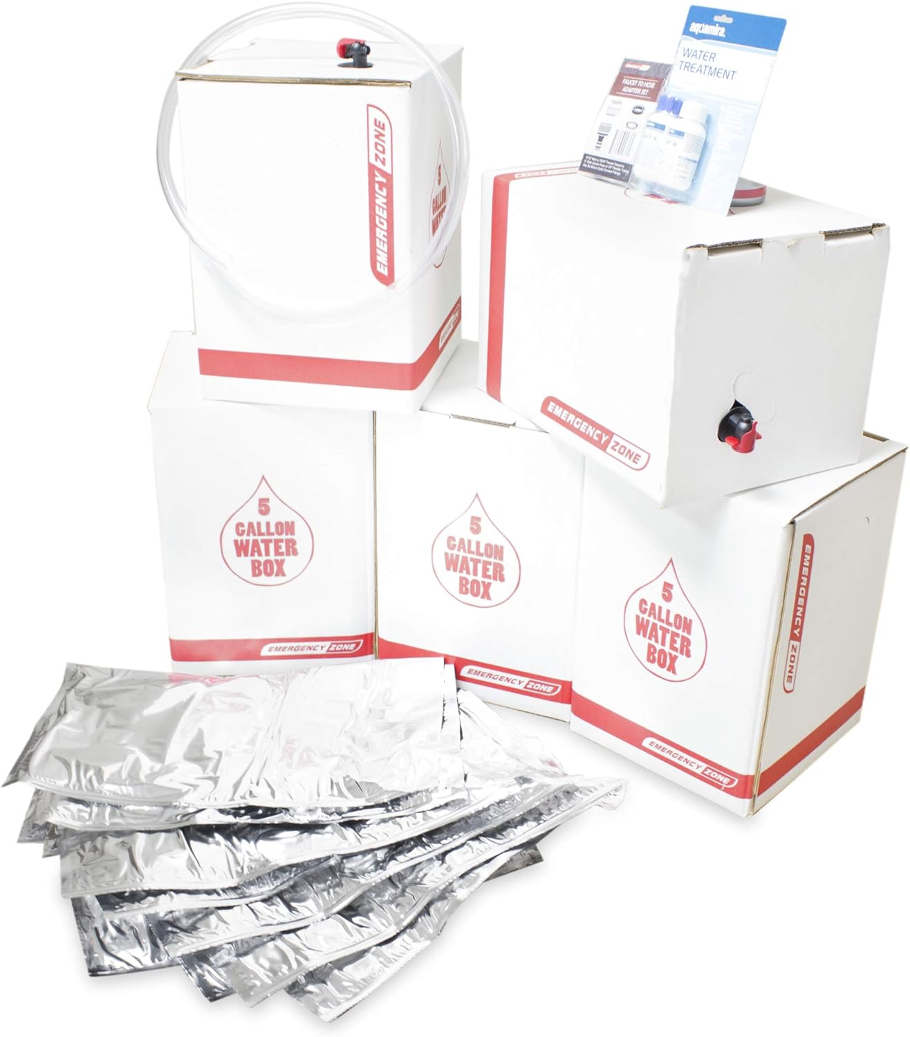 Long Term Water Storage System, BPA Free Water Bags, 5 Year Shelf Life | 25 Gallon Set