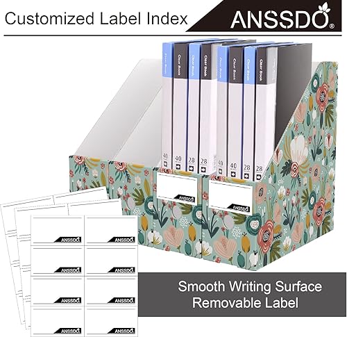 Miniatura 2 de Paquete de 12 soportes de cartón para revistas, organizador de archivos de revistas, organizador de archivos de revistas, caja de almacenamiento de