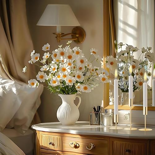 Miniatura 5 de Portavelas cónicos dorados, juego de 15 portavelas cónicos, portavelas cónicos de metal, modernos portavelas decorativos para certerpieces de boda,