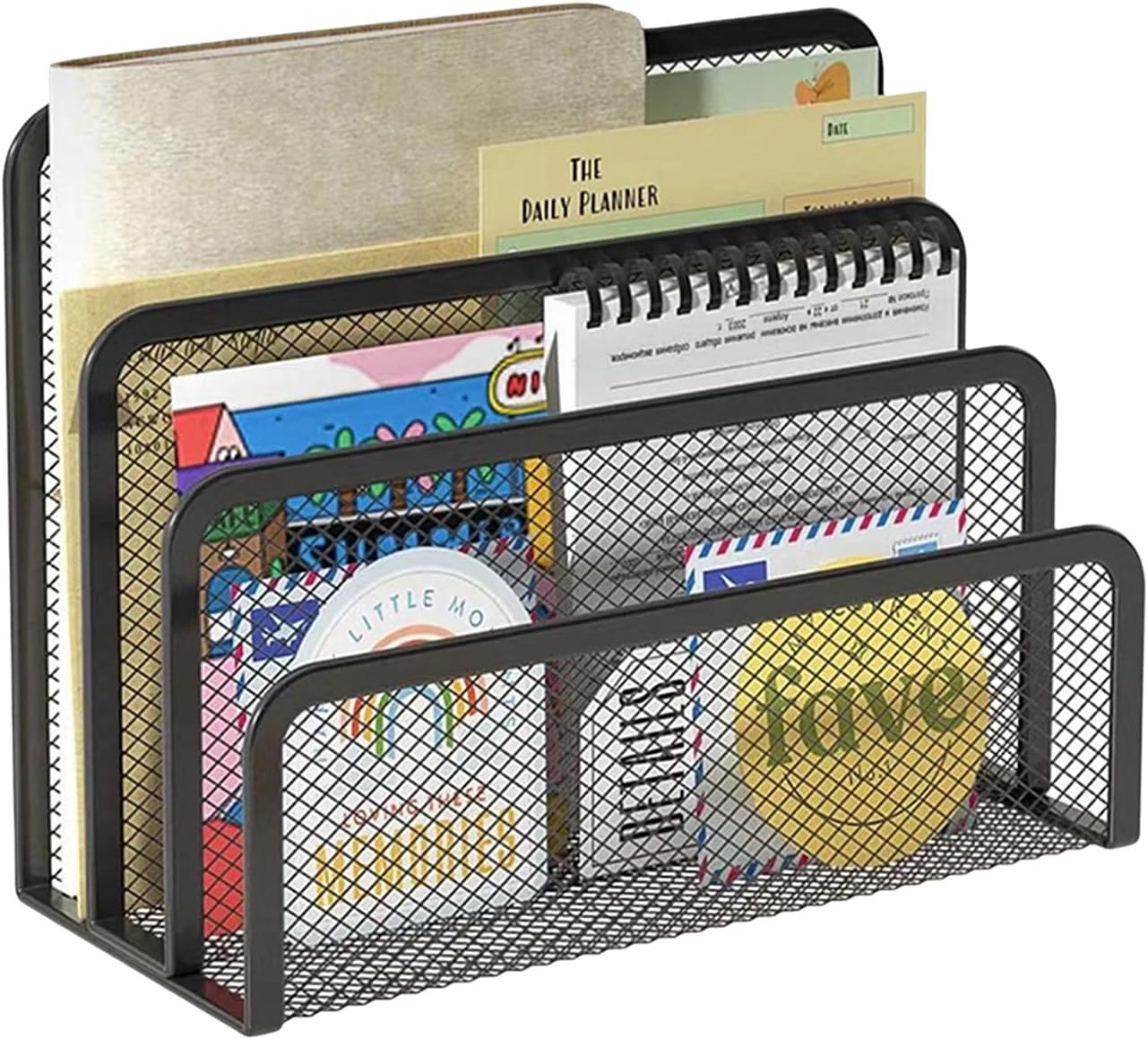 Desk File Holder, Document File Folder Metal Mesh Holder Magazine Organizer for Document/Filing/Folders/Paper for Office & School & Home.