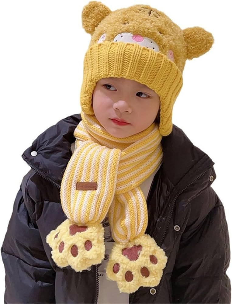 VSREI Unisex Kinder Wintermuts 5-in-1 - Fleece Balaclava Met Sjaal - Voor Skiën & Outdoor - Leeftijd 4-15 Jaar