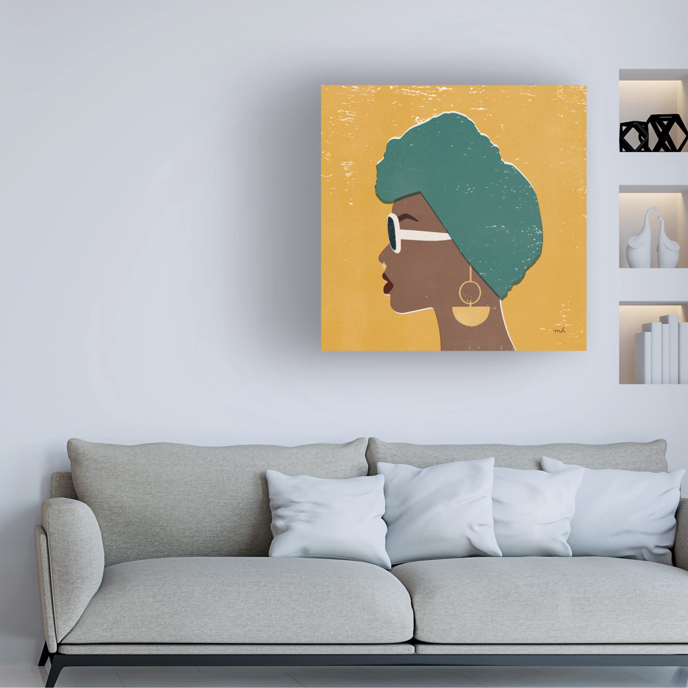 Amazon｜Trademark Fine Art 'Across the World v3 Blue' キャンバス