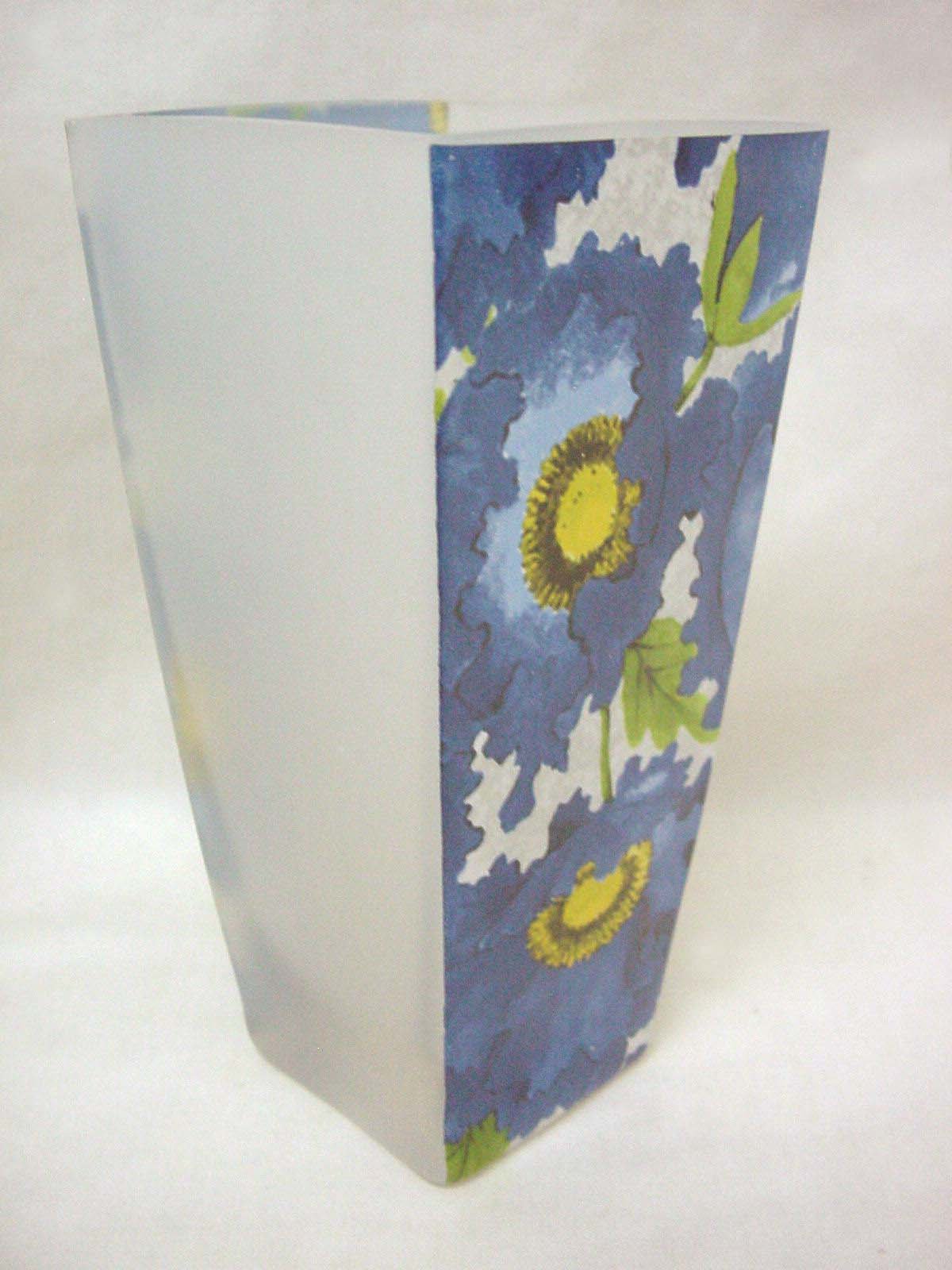 Jarron FLORERO Cristal CONICO Mate Frost TRANSLUCIDO Grande Amapola Azul