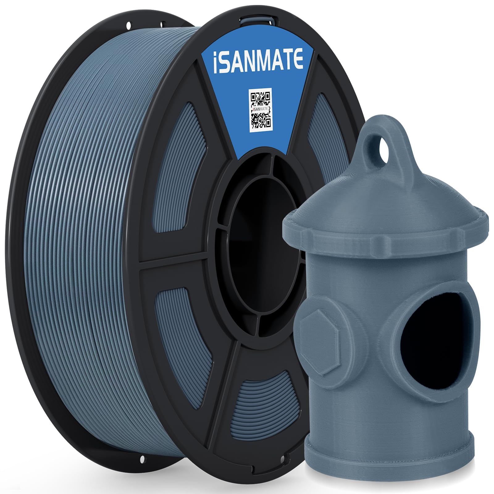 iSANMATE ASA Filament 1.75mm Bluish-Grey 1KG, UV & Weather Resistant 3D Printer Filament Perfect for Outdoor Functional Parts, Dimensional Accuracy +/