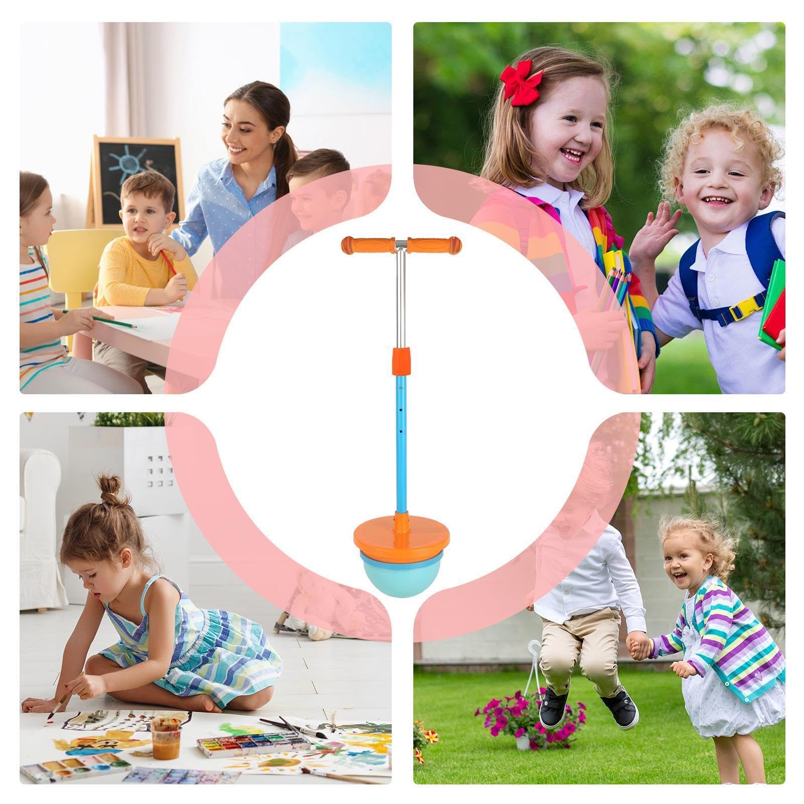 Hinkelball Für Kinder | Springball Mit Anti-Rutsch-Griff Einstellbare Stange, 70-80cm | Gleichgewichtstraining & Springspielzeug Profis Innen Und Draußen | PVC PP Für Schulplatz Garten Und Spiele