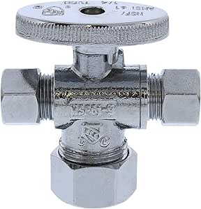 Jones Stephens S10333 LEAD LAW COMPLIANT NOT CERTIFIED 5/8 X 3/8 X 3/8 OD COMPRESSION DUAL STOP - Chrome Plated