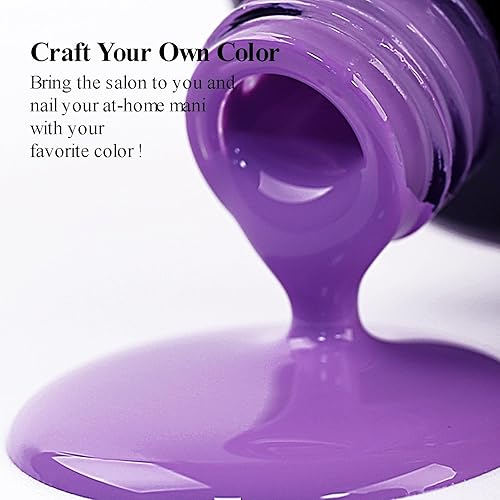 Miniatura 7 de Imtiti Esmalte de uñas de gel morado claro, 1 unidad de 0.5 onzas líquidas de esmalte de uñas de gel morado medio, esmalte de uñas de color morado