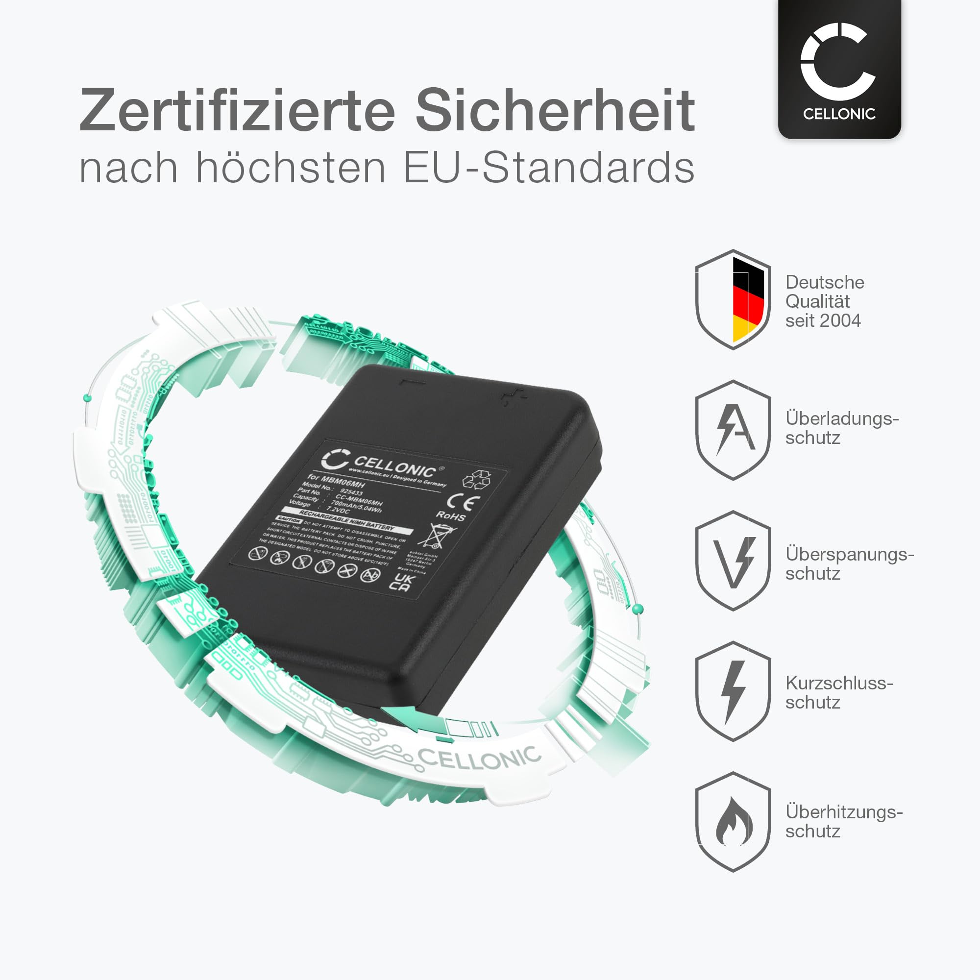 subtel 3X Akku kompatibel mit Autec B07C TF02, E16 KTC, MBM06MH