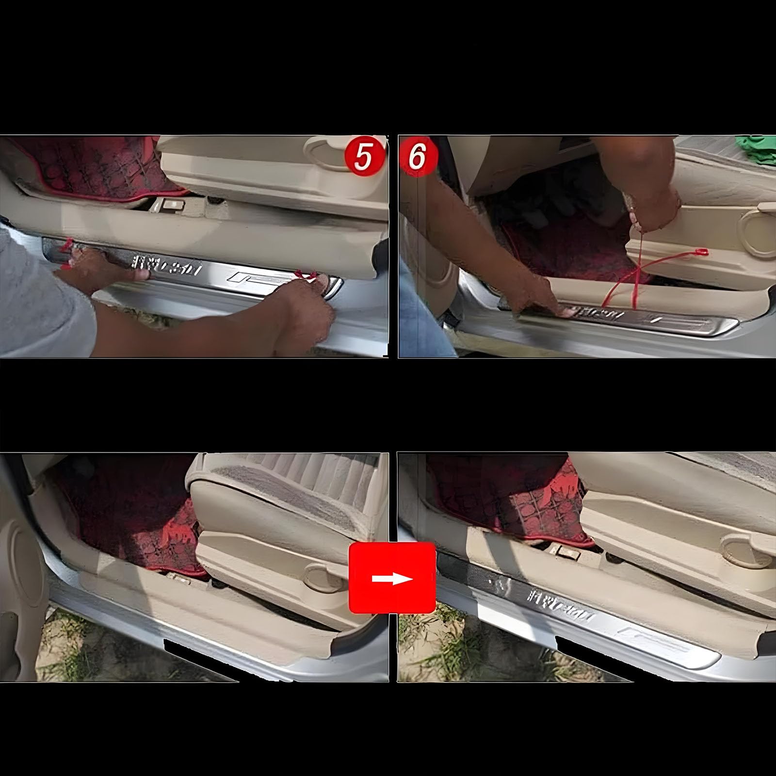 4 Pezzi Battitacco Auto per DR 3.0 4.0 5.0 6.0 7.0 Accessori, Protezione Portiere Auto in Acciaio Inox Protezione Antigraffio per Pedale