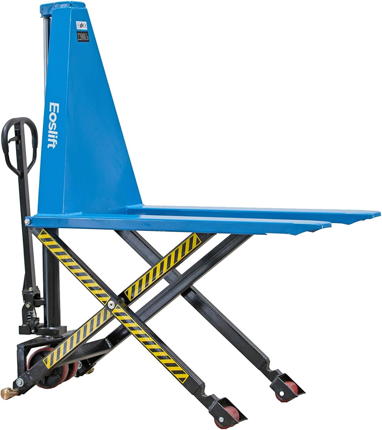 Eoslift I10 Manual Single Piston Scissor High Lift Pallet Jack Truck, Capacity 2200 lb.