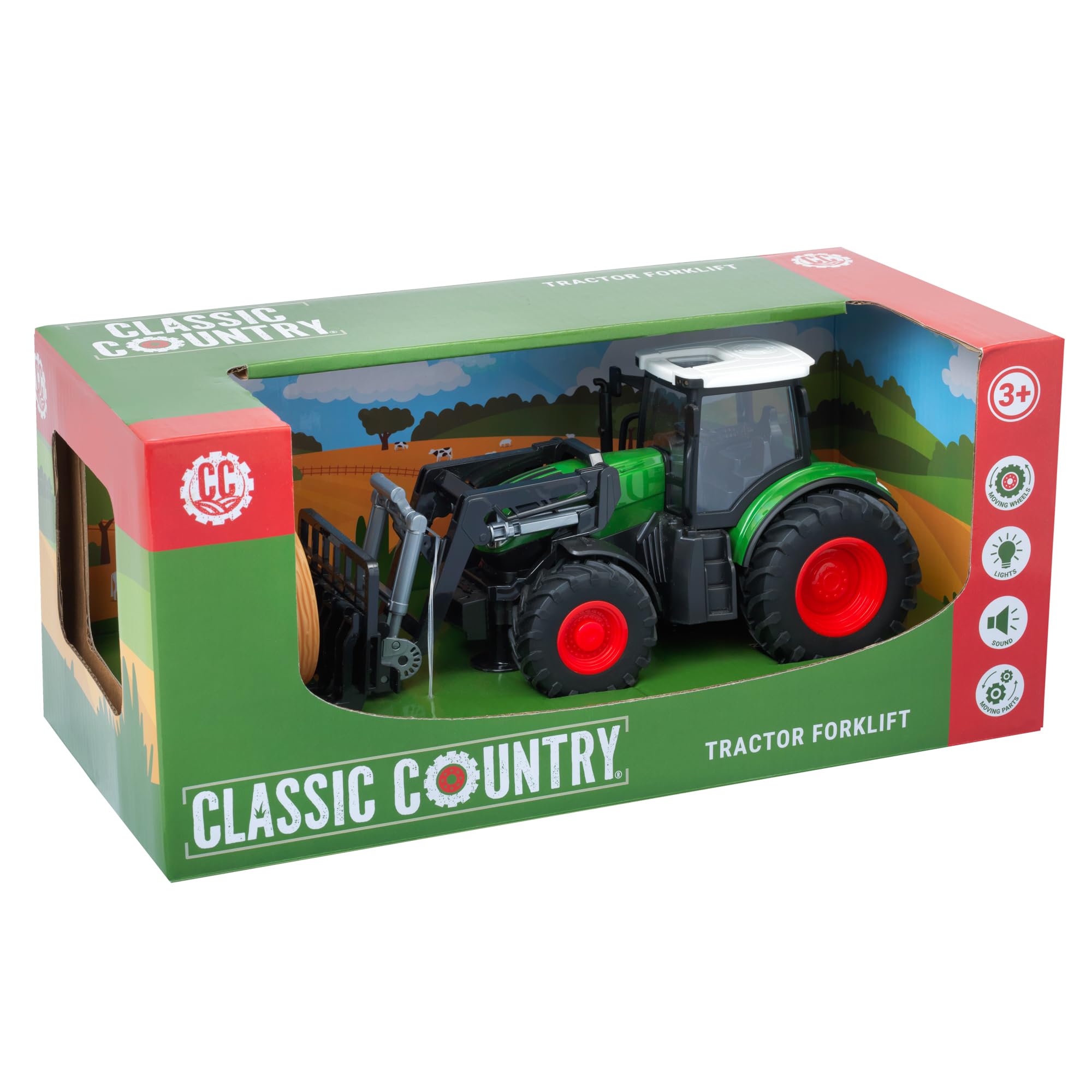 Classic Country John Adams | 30cm Tractor Forklift with lights and sound | Kids' Play Farm Vehicles | Batteries included | Ages 3+