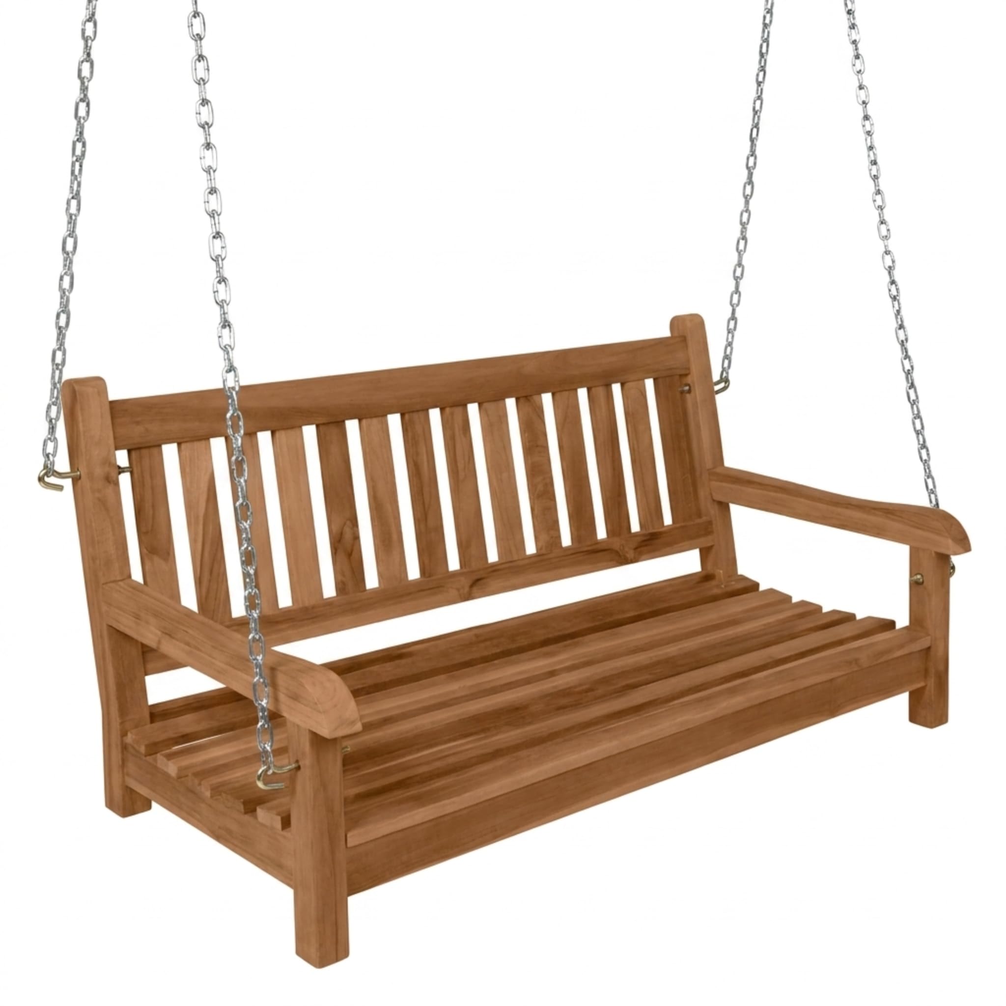 SAM Premium Hollywoodschaukel 2-Sitzer Susana, Schaukelbank 120 cm Teakholz massiv lackiert, hängende Holzschaukel Gartenschaukel wetterfest für Garten Terrasse Balkon Outdoor, Unikat