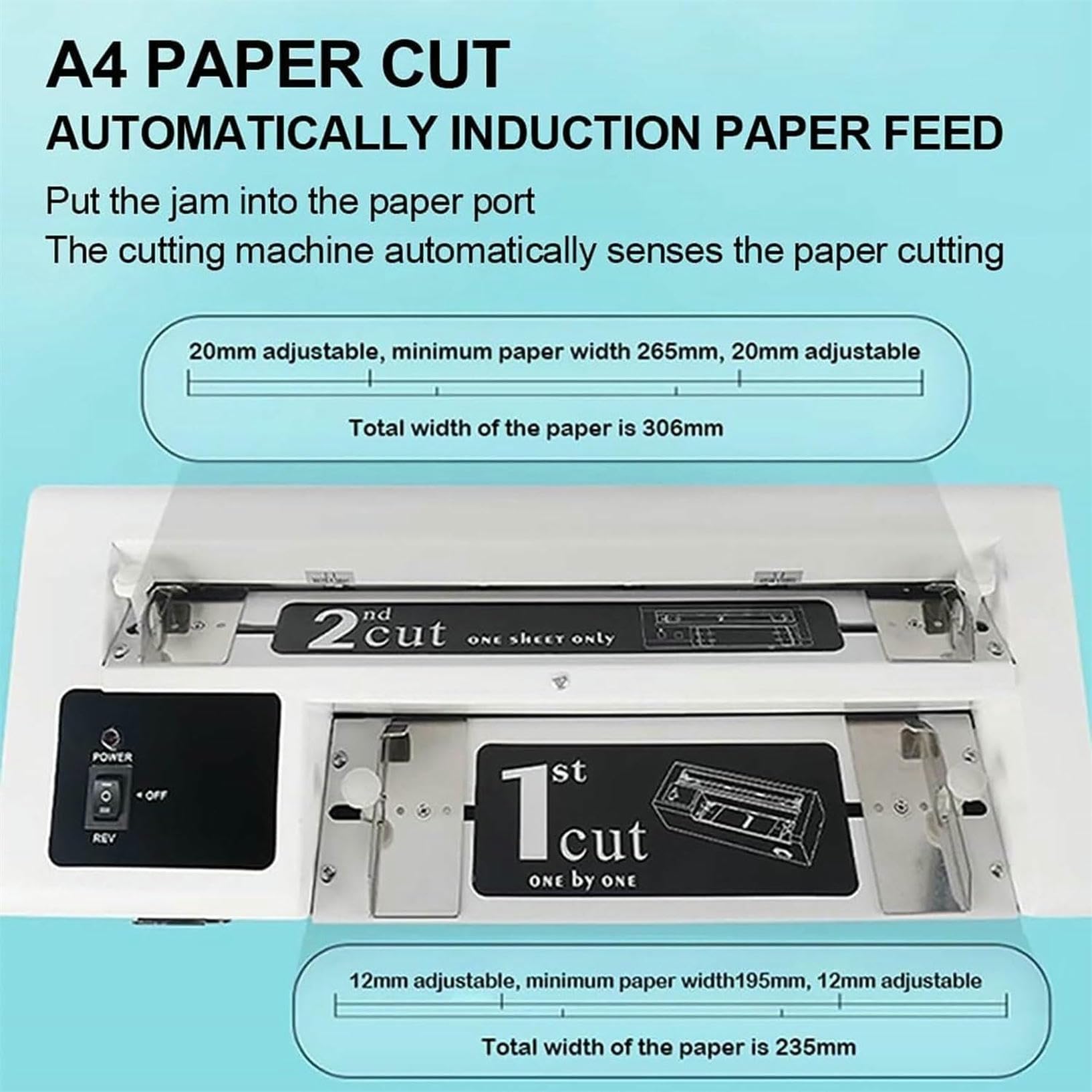 Automatische Visitenkartenschneidemaschine, Papierschneidemaschine, Geschwindigkeit 30 Stück/min, Schnittstärke 100–350 g, für Mitgliedskarten und Einladungen