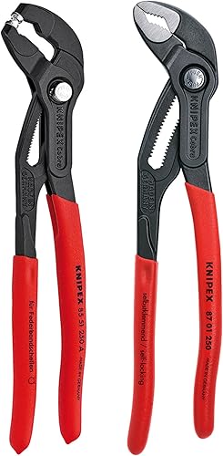 Miniatura 1 de KNIPEX Herramientas - Juego de 2 piezas Cobra con pinzas de abrazadera de manguera (85 51 250 A SBA y 87 01 250) (9K0080104US)