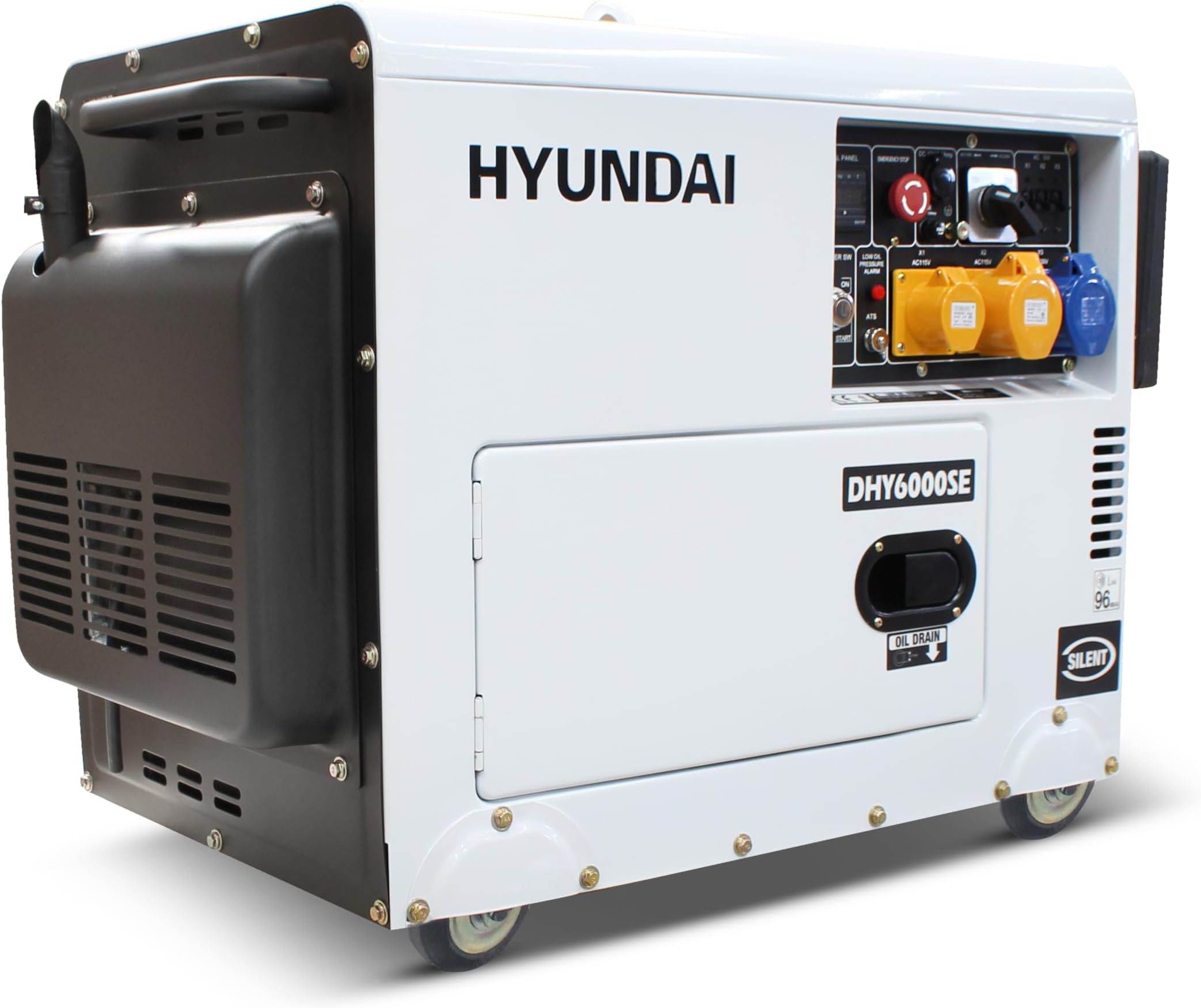 Silenced Standby Diesel Generator 5.2kW/ 6.5kVA, Electric Start & Single Phase Low noise sound attenuated canopy with large 13L fuel tank